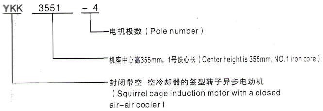 YKK系列(H355-1000)高压YKS4509-6/630KW三相异步电机西安泰富西玛电机型号说明